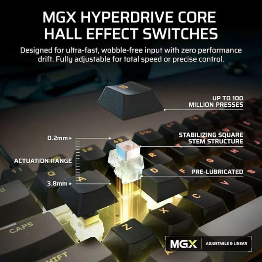 Clavier Corsair Clipper Pro Mini 60 Magnétique Compact avec Switches MGX et RGB AZERTY