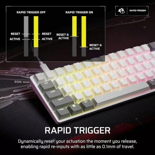 Tastatur Corsair Clipper Pro Mini 60 Hall Effect Magnetisch kompakt RGB AZERTY französisch