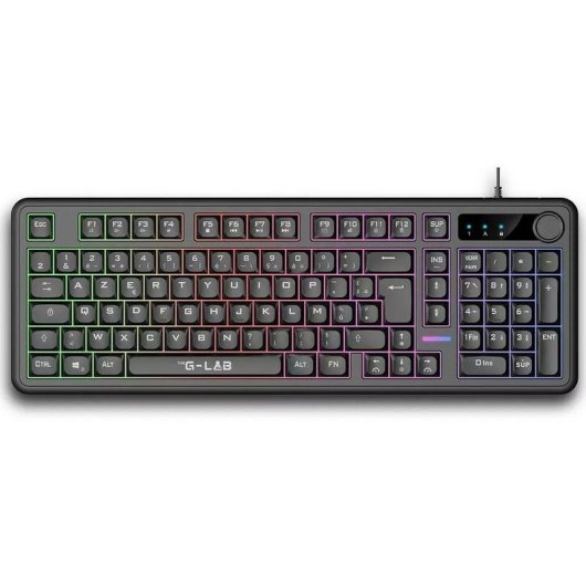 Teclado The G-Lab Keyz Caesium EX membrana compacto RGB AZERTY francês