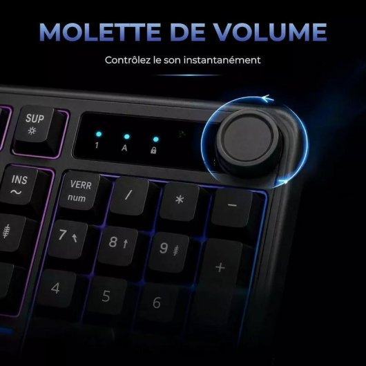 Teclado The G-Lab Keyz Caesium EX membrana compacto RGB AZERTY francês