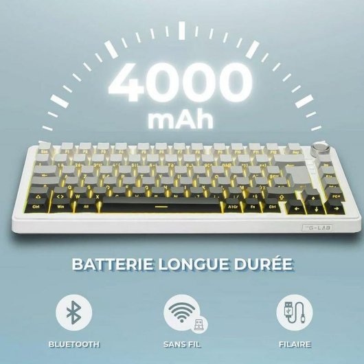 Teclado The G-Lab Keyz Elite 300 mecánico compacto TKL con RGB AZERTY francés