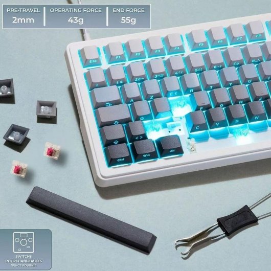 Teclado The G-Lab Keyz Elite 300 mecánico compacto TKL con RGB AZERTY francés