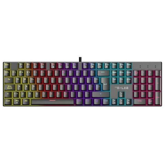 Teclado The G-Lab KEYZ Radium mecánico con switches rojos y RGB AZERTY francés