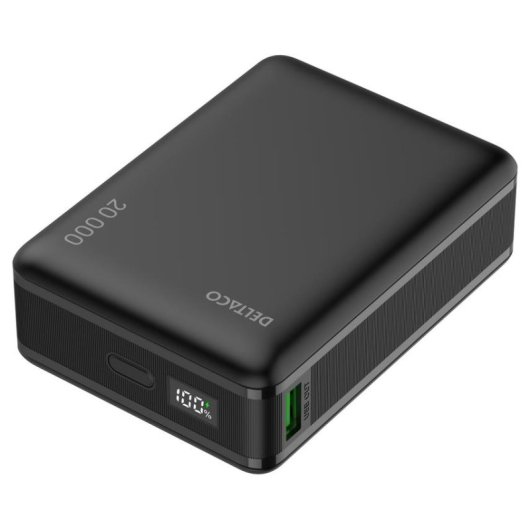 Powerbank Deltaco PB-C1012 20000 mAh 65W USB-C Schwarz