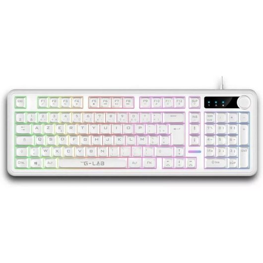 Teclado The G-Lab Keyz Caesium EX compacto de membrana con RGB francés AZERTY con cable y rueda de volumen
