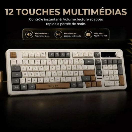 Teclado compacto The G-Lab Keyz Caesium EX de membrana con RGB francés AZERTY con retroiluminación personalizable
