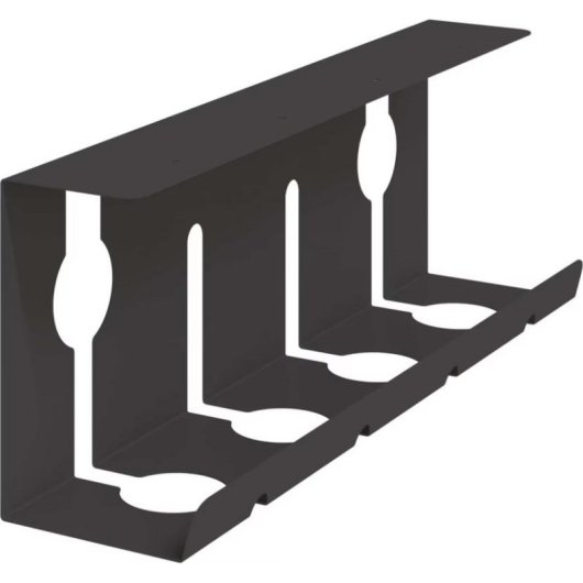 Bandeja de gestión de cables vidaXL Acero Negro 2 Unidades con Accesorios