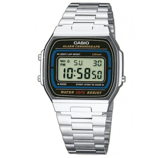 Wecker Casio A164WA-1VES Digital Retro Edelstahl