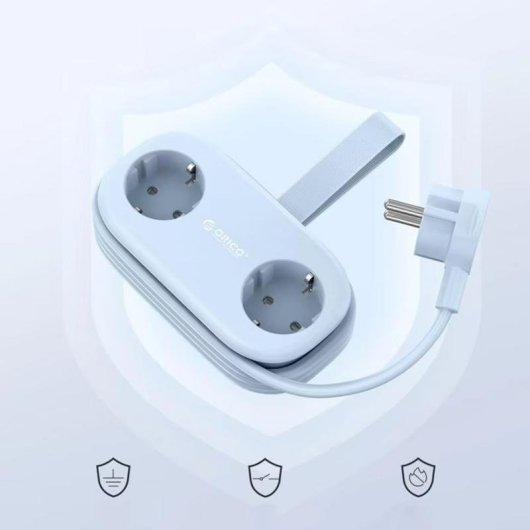 Régua de tomadas Orico AP3 6 tomadas USB-A USB-C GaN 65W proteção dobrável