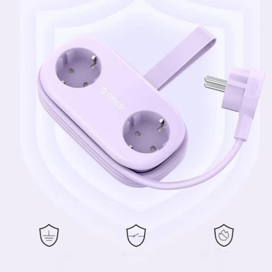 Régua de tomadas Orico AP3 6 tomadas USB-A USB-C 65W GaN com proteção dobrável