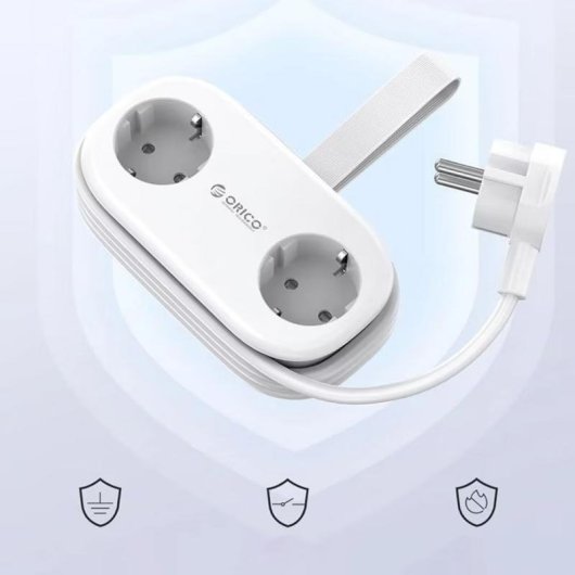Régua de tomadas Orico AP3 6 tomadas CEE 7/4 USB-A USB-C com proteção e cabo 1,5 m