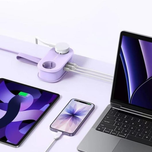 Régua de tomadas Orico AP3 5 tomadas USB-A USB-C com proteção e cabo dobrável