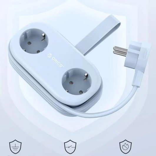 Régua de tomadas Orico AP3 5 tomadas USB-A USB-C sem interruptor com proteção