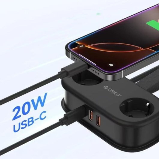 Regleta Orico AP3 5 Tomas con USB-A, USB-C y protección integrada