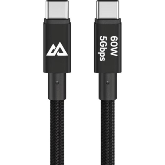 Cabo USB-C Black Rock 1,2 m USB 3.2 Gen 1 60W Preto
