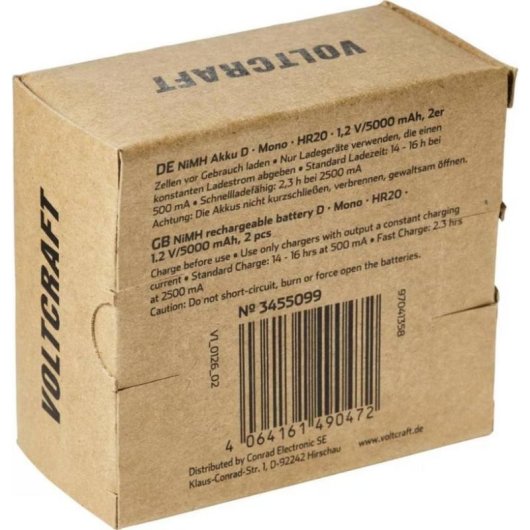 Batería Recargable Voltcraft de Litio