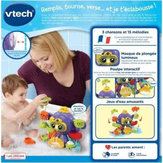 Juguete de baño VTech Polo Mon Poulpe Rigolo interactivo con luz y sonido