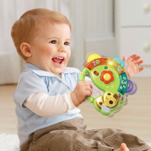 Pandereta Interactive VTech Lumi Tambourin avec Lumières et Capteur de Mouvement