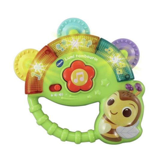Pandereta Interactive VTech Lumi Tambourin avec Lumières et Capteur de Mouvement