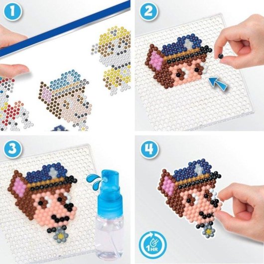 Aquabeads Pat' Patrouille Mega Kreativ-Set 800 Bunte Perlen Mit Sprühflasche