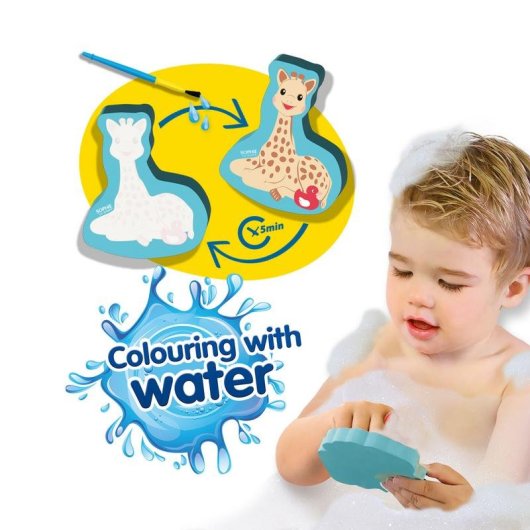 Set de bain SES Creative Sophie La Girafe 4 pièces avec pinceau bleu