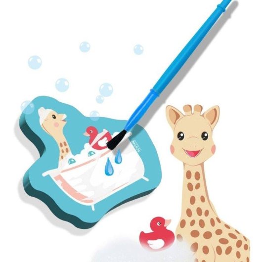 Set de bain SES Creative Sophie La Girafe 4 pièces avec pinceau bleu