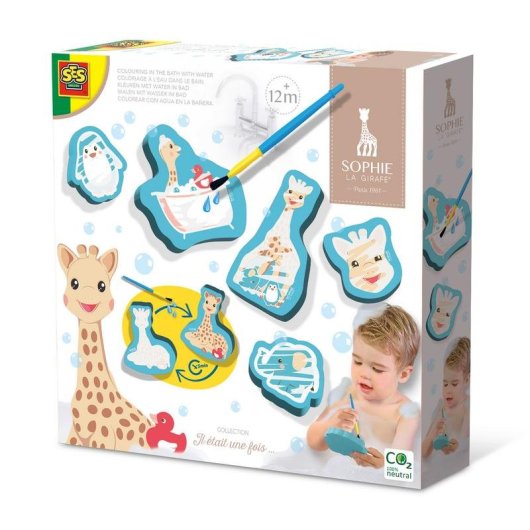 Set de bain SES Creative Sophie La Girafe 4 pièces avec pinceau bleu