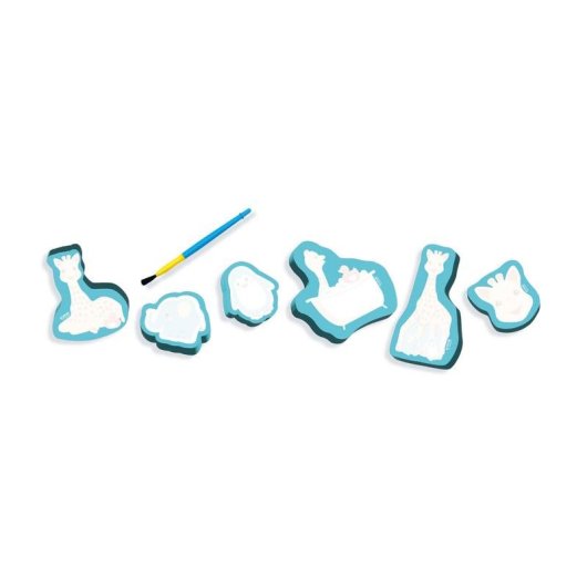 Set de bain SES Creative Sophie La Girafe 4 pièces avec pinceau bleu
