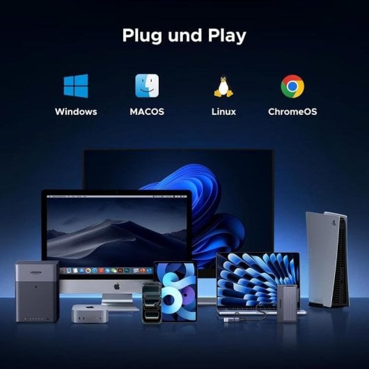 Ugreen SSD Gehäuse 2 in 1 M.2 + SATA USB Adapter Magnetisch Dunkelgrau