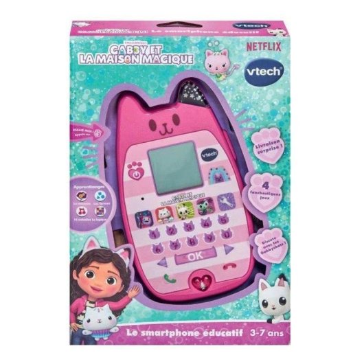 Smartphone educativo VTech Gabby’s Dollhouse Rosa 4 jogos LED LCD