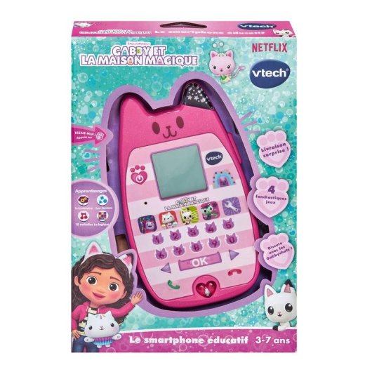 Smartphone educativo VTech Gabby’s Dollhouse Rosa 4 jogos LED LCD