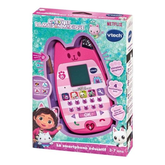 Smartphone educativo VTech Gabby’s Dollhouse Rosa 4 jogos LED LCD