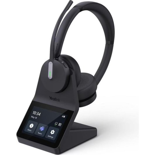 Casque Yealink WH64 Pro Dual sans fil Bluetooth avec réduction de bruit, micro et écran tactile noir