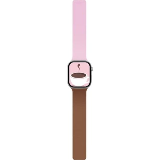 MOFT Snap Duo Strap Apple Watch SE 3 Braun Rosa Silikon Magnetschluss