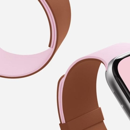 MOFT Snap Duo Strap Apple Watch SE 3 Braun Rosa Silikon Magnetschluss