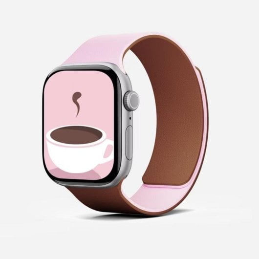 MOFT Snap Duo Strap Apple Watch SE 3 Braun Rosa Silikon Magnetschluss