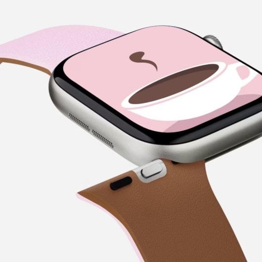 MOFT Snap Duo Strap Apple Watch SE 3 Braun Rosa Silikon Magnetschluss