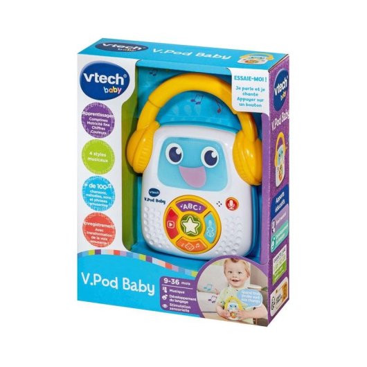 Lecteur Musical VTech P'tit Baladeur 5 Modes, Lumières, Enregistrement (9-36 Mois)