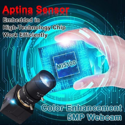 Webcam ELP Zoom 5-50 mm 5 MP USB 3 m Noir