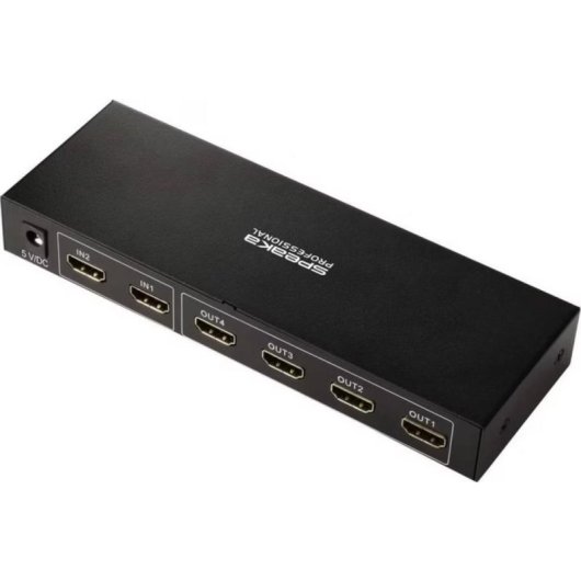 Commutatore HDMI 4K 60Hz 2x4 SpeaKa Professional con Telecomando