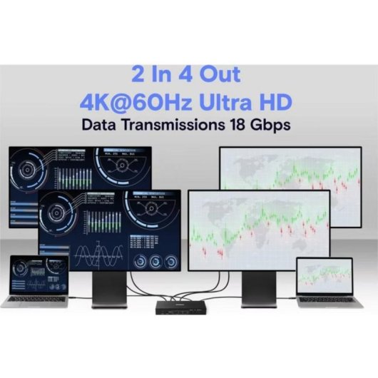 Commutatore HDMI 4K 60Hz 2x4 SpeaKa Professional con Telecomando
