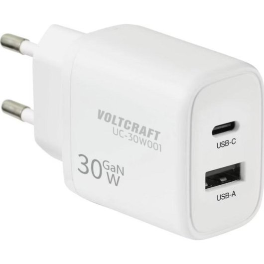 Chargeur USB Voltcraft VC-17942310 GaN 30 W 2 ports charge rapide