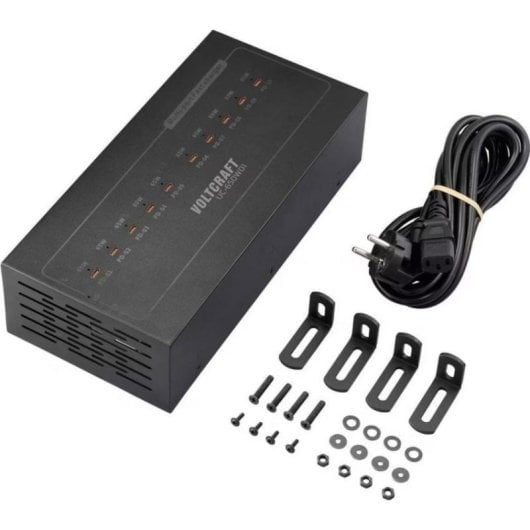 Stazione di Ricarica USB Voltcraft VC-17776010 10 Porte 650W Alluminio