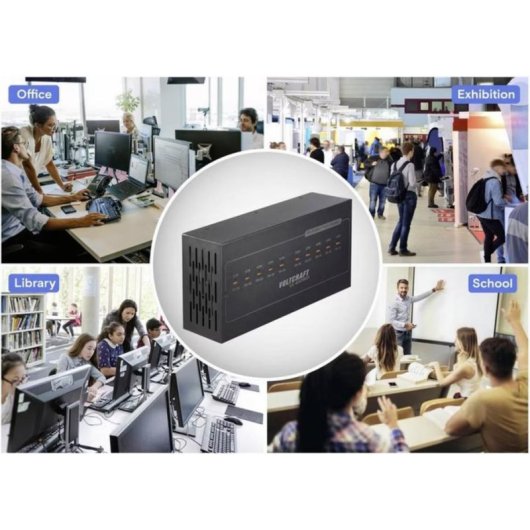 Stazione di Ricarica USB Voltcraft VC-17776010 10 Porte 650W Alluminio