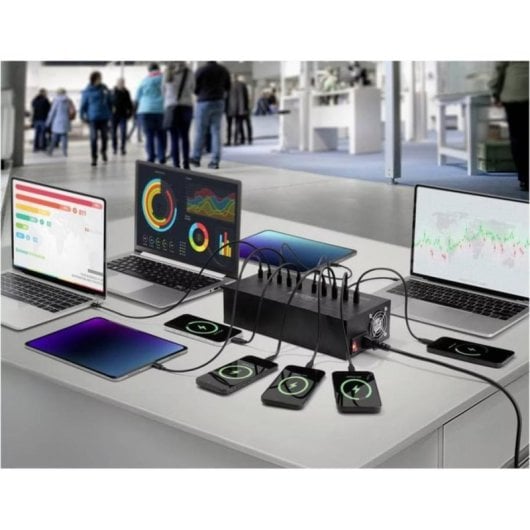 Stazione di Ricarica USB Voltcraft VC-17776010 10 Porte 650W Alluminio
