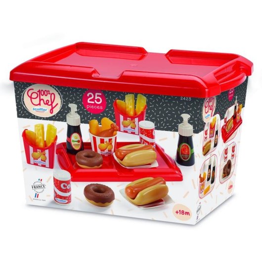 Jeu de rôle Ecoiffier Hot Dog Playset avec 25 accessoires multicolores