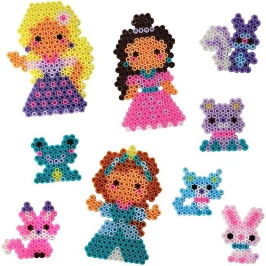 SES Creative Bügelperlen-Set Prinzessinnen und Tiere 1600 Multicolor Perlen