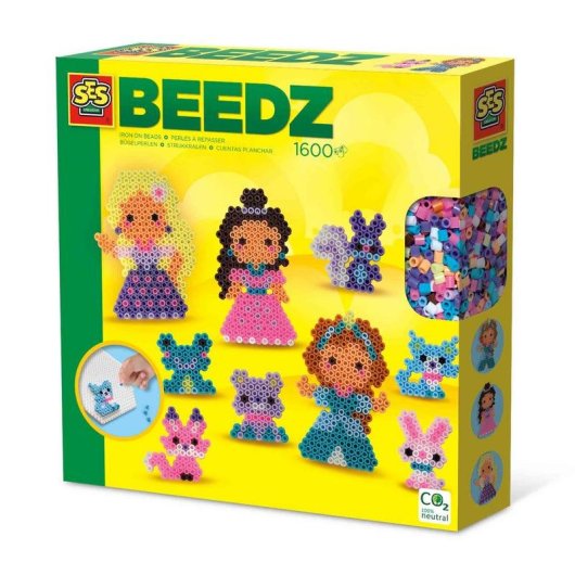 SES Creative Bügelperlen-Set Prinzessinnen und Tiere 1600 Multicolor Perlen