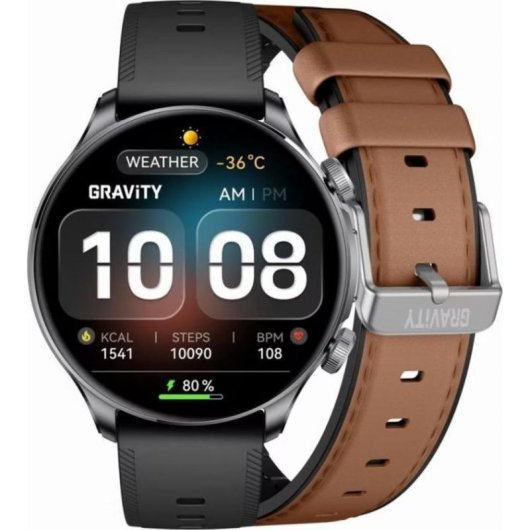 Gravity GT35-1 Bluetooth GPS 1,6" Negro Correa M/L Detección de estrés