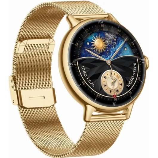 Gravity GT33-1 Bluetooth GPS 41mm Oro Correa Milanaise IP68 Pulsómetro Tensiómetro